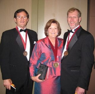 Ric Cooper (left), Trish Brown Joyner (center) and Bill Joyner (right) at the 2009 Towers of Old Main event.