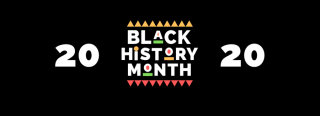 Black History Month text on black background